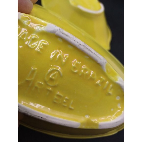 Vintage set 4 Artbel Brazil mid century Majolica style Corn Cob trays - Picture 3 of 11